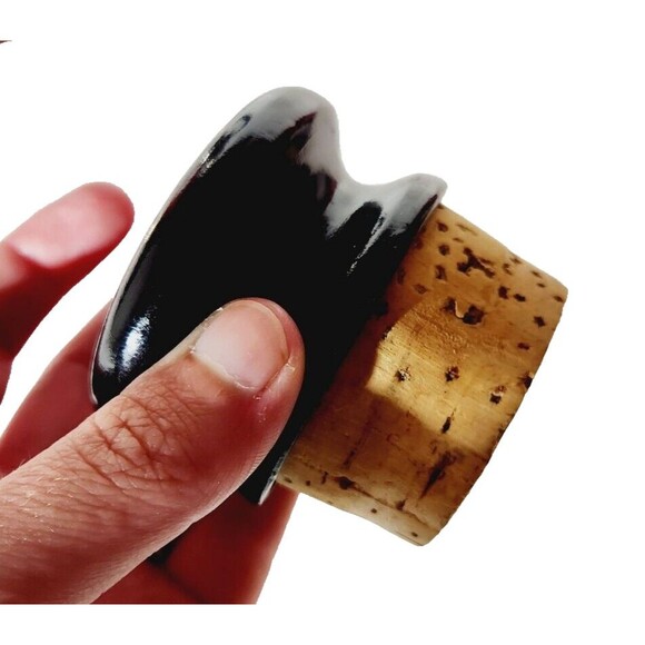 Vtg Glass Carafe Coffee Pot Hand Blown Bakelite Handle Round 8 Cup MCM Retro - Picture 3 of 13